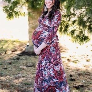 Paisley maternity dress